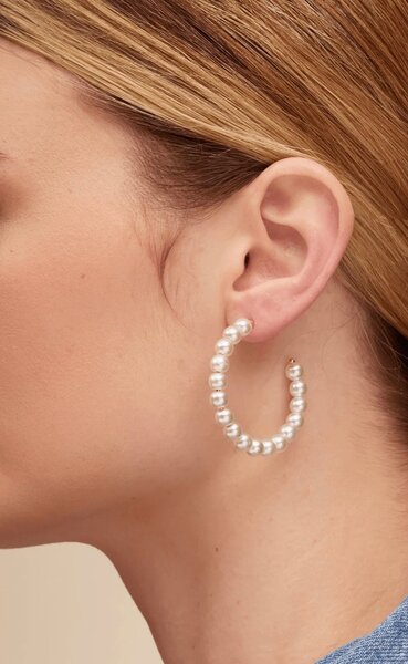 Pearl hoop earrings