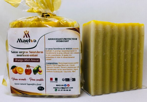 Savon surgras sweet Derm (avocat- miel- Orange)