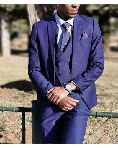 blue men's suit