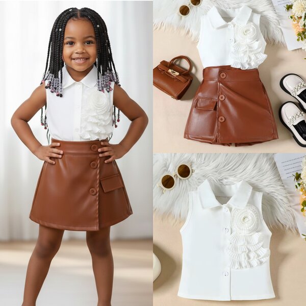 Ensemble chemisier et jupe pour fille