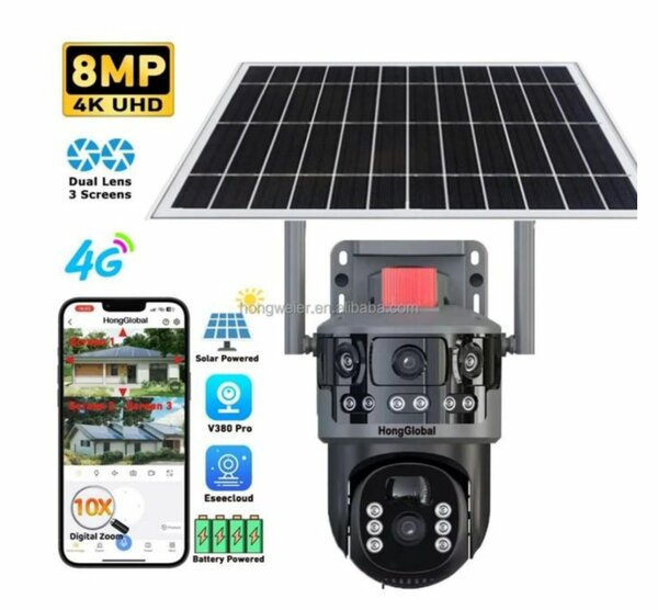 Caméra de sécurité solaire 4K