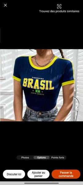 T-Shirt Brésil Style Décontracté