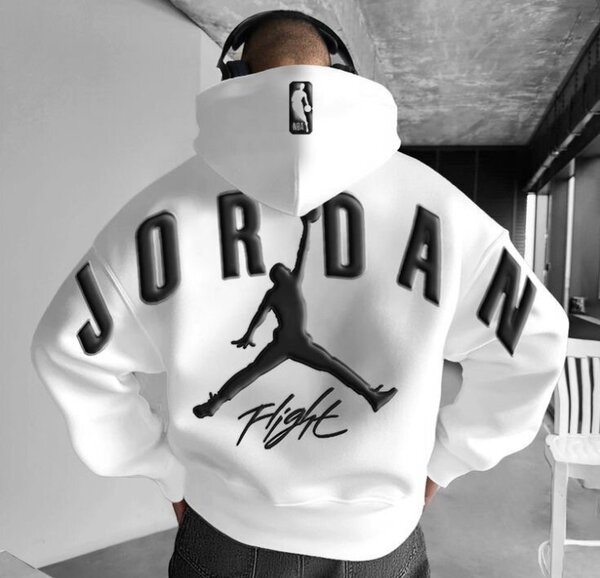 Sweat à capuche Jordan Flight blanc homme