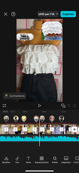 Top Volanté Blanc Femme