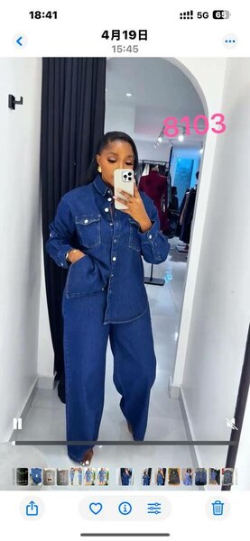 Ensemble denim bleu chic