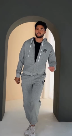 Мужская спортивная  двойка  серого цвета