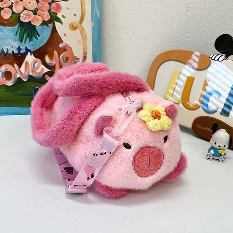 Sac en peluche rose pour filles