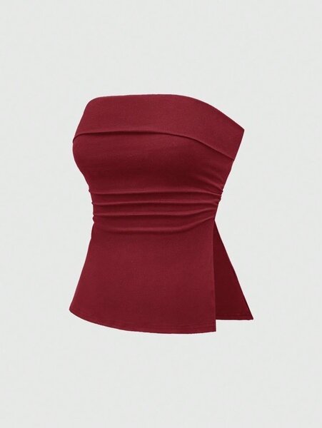 Top bustier rouge élégant