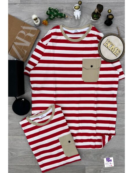 T-shirt rayé avec poche