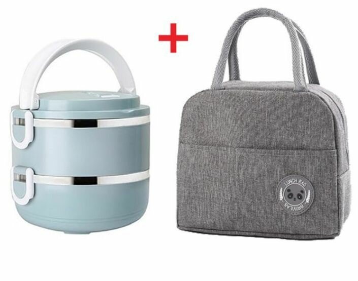 Double layer lunch box and bag