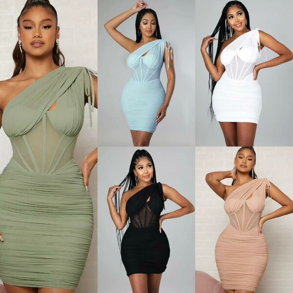 Robe moulante asymétrique élégante