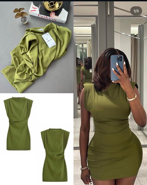 Robe moulante verte chic