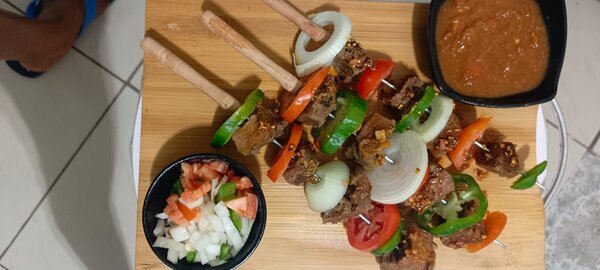 Délicieuse brochette de viande