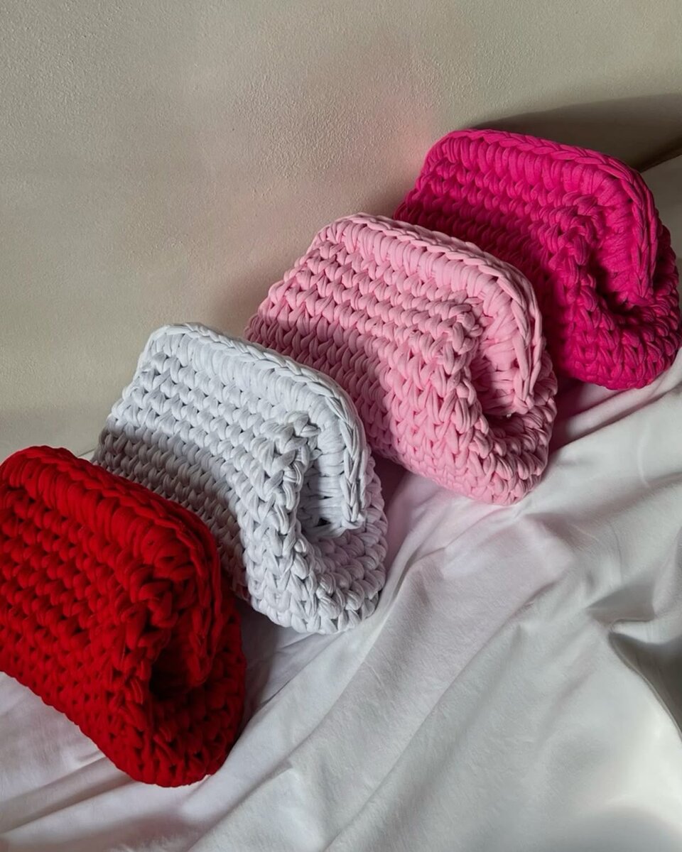 Panier en coton tricoté