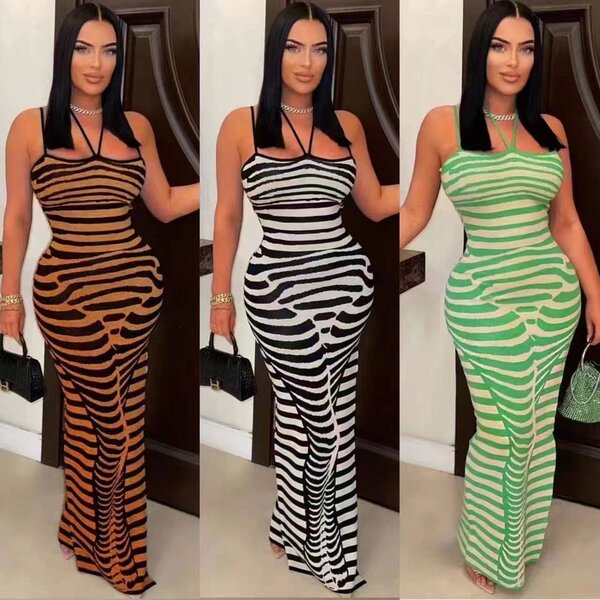 Robe longue imprimée pour femmes