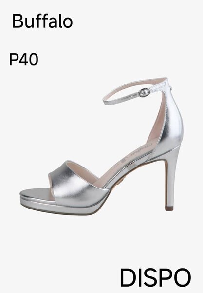 Sandales à talon argentés