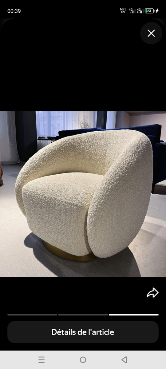 Fauteuil Moderne en Tissu Bouclé