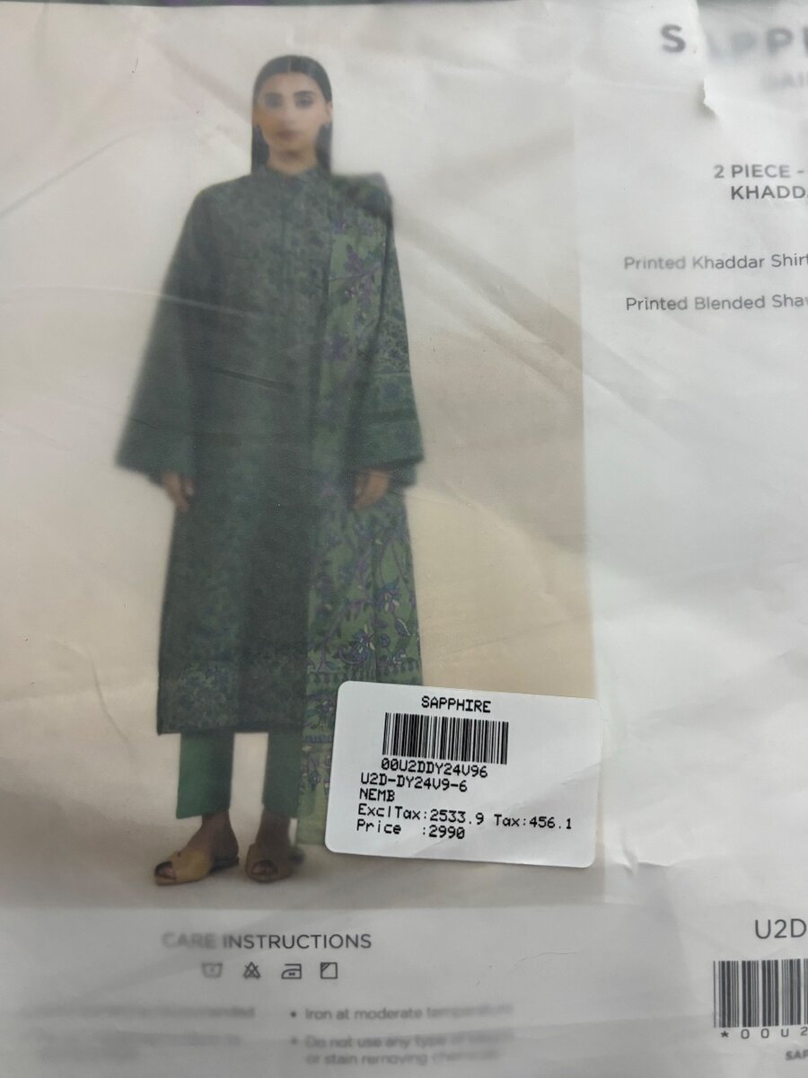 Sapphire Unstitch khadar suit