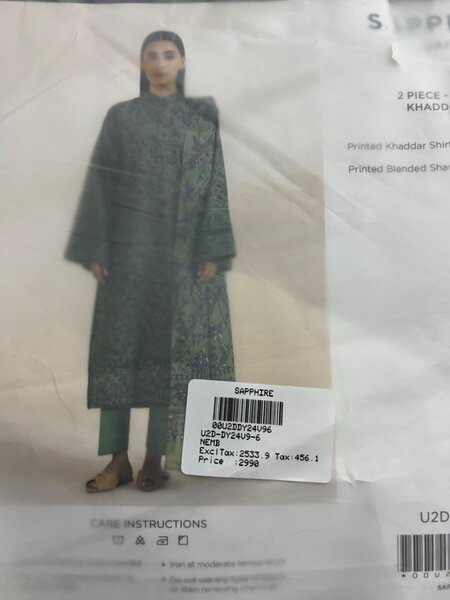 Sapphire Unstitch khadar suit