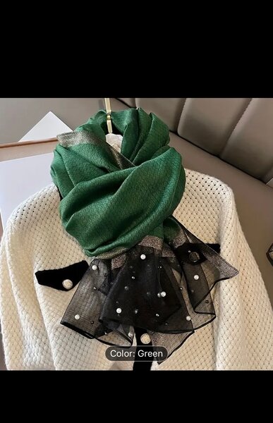 Women Scarf Fashion Luxury Pearl Shawl