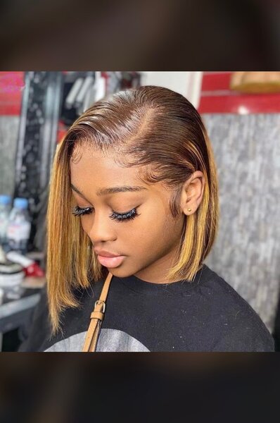 Perruque bob lisse élégante