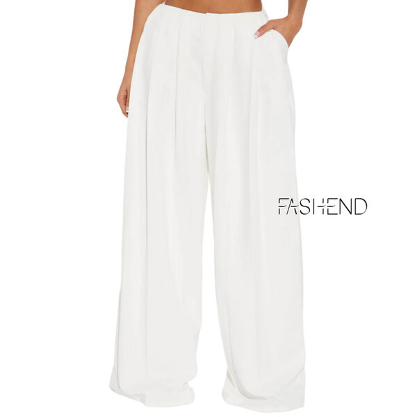 Pantalon large blanc FASHEND