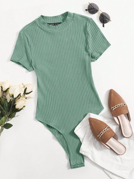 Body côtelé vert