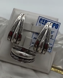 Роскошный комплект из чистого серебра 925 пробы•