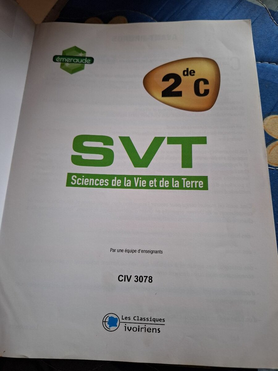 Livre SVT 2de C - Émeraude