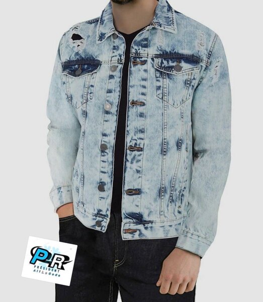 Veste en jean délavé homme