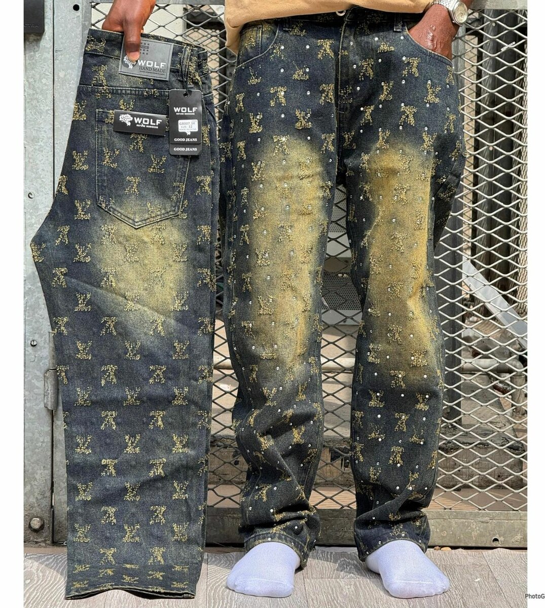 Jeans décontractés usés homme