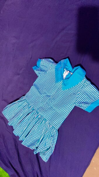 Robe vichy bleue enfant