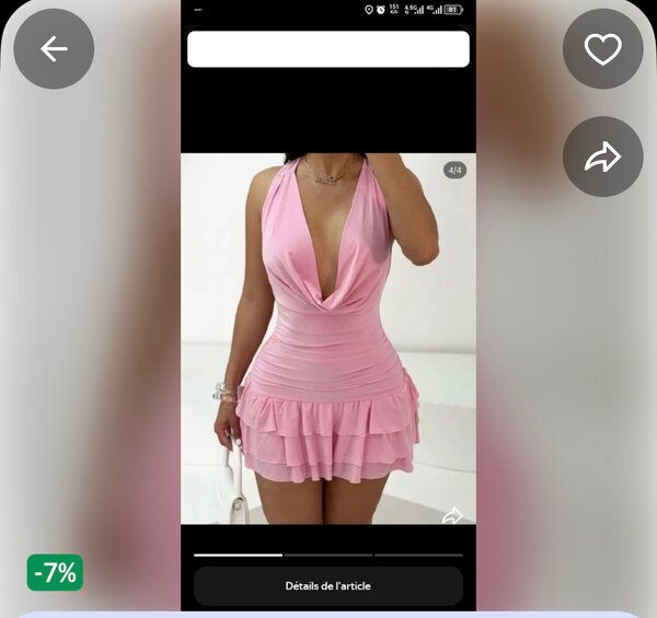 Robe rose courte élégante