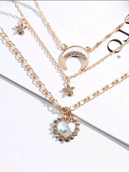 Collier Lune en Or Multi-Couches