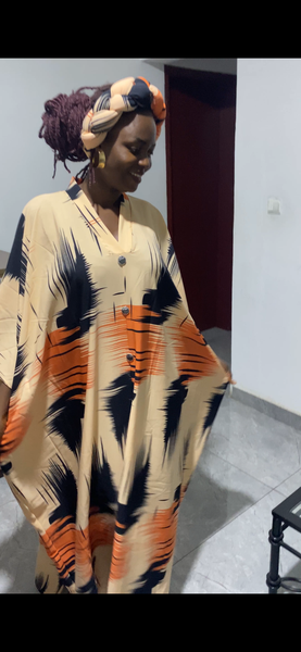 Chic Boubou et coiffe orange