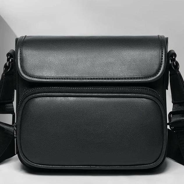 Sac bandoulière noir en cuir