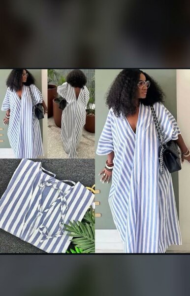 Robe longue rayée décontractée