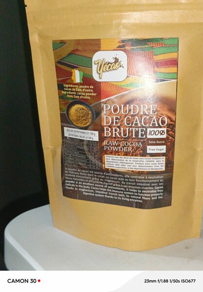 Poudre de cacao naturelle sans sucre 450g