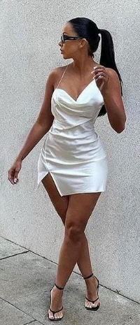 white sleeveless dress