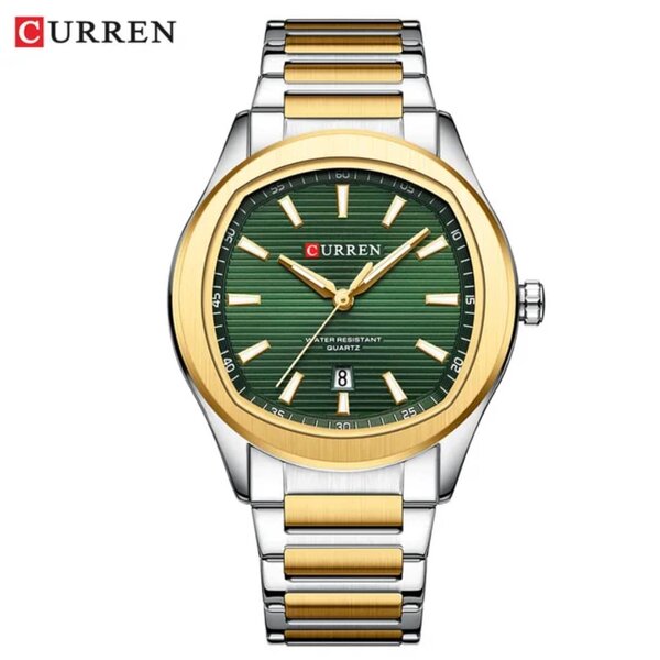 Montre CURREN Homme Luxe Vert Doré