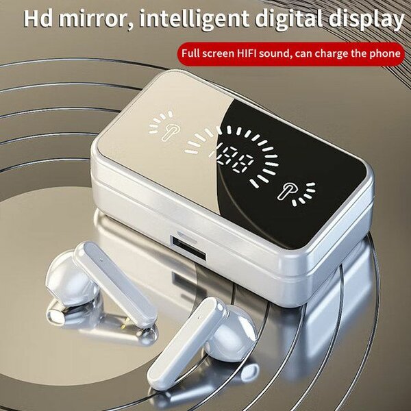 Écouteurs sans fil avec boîte miroir HD