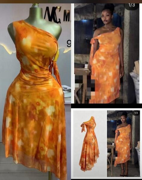 Robe asymétrique orange chic