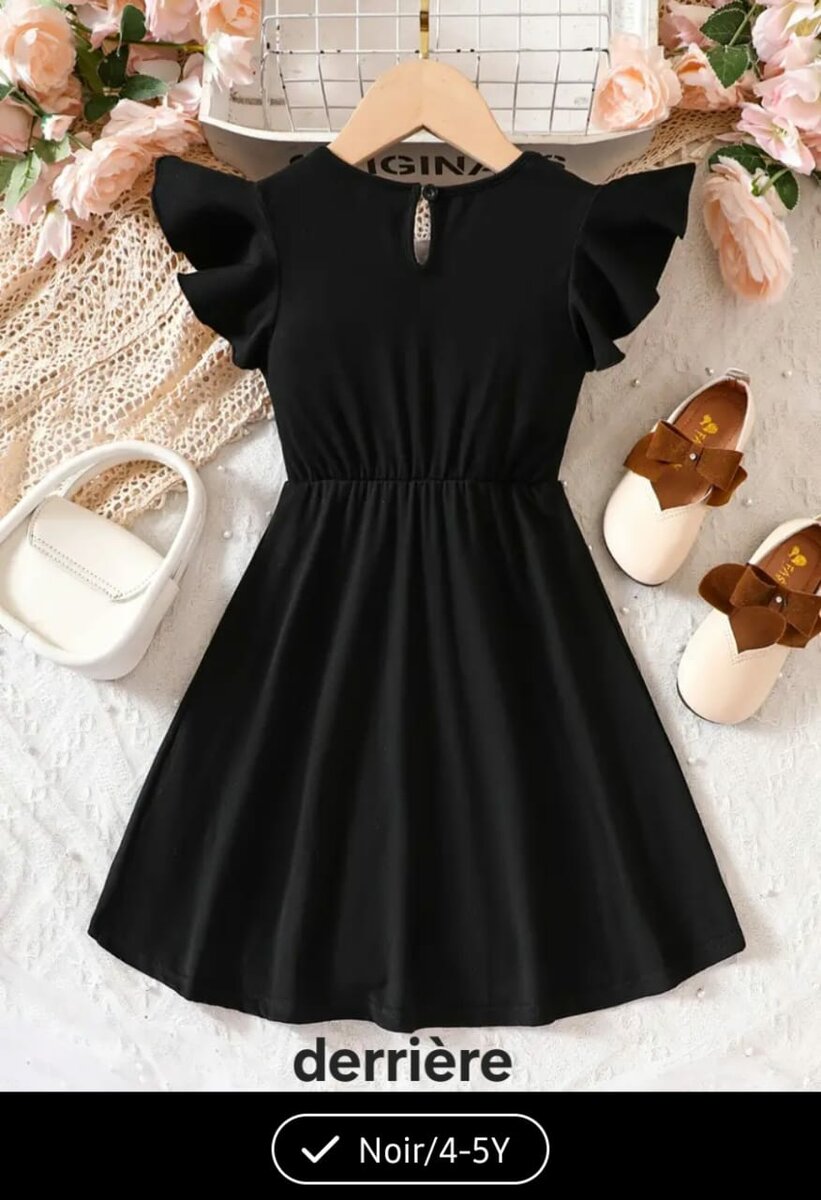 Robe Fille Noire Élégante