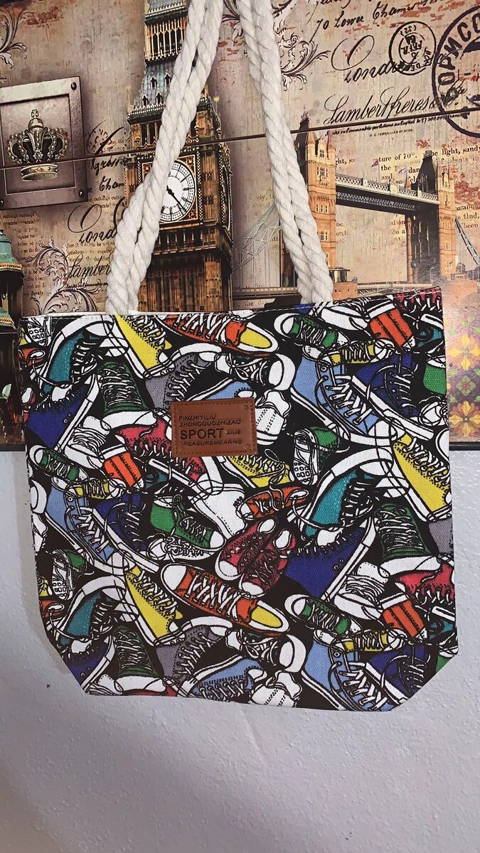 Sac cabas sport motifs imprimés