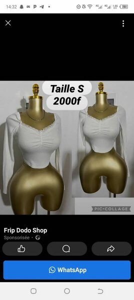 Top blanc à manches longues