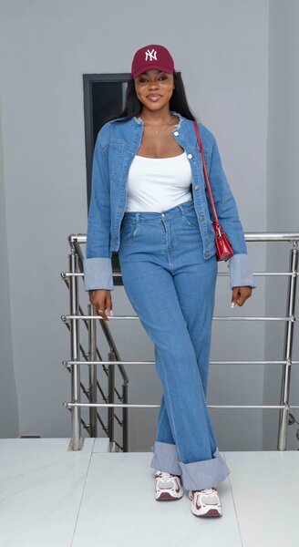 Combinaison jeans femme ample