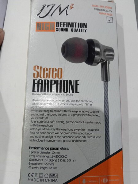 Ijm stereo earphones