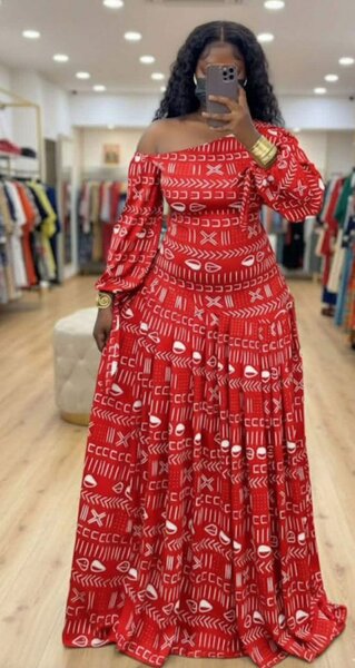 Robe maxi rouge bohème