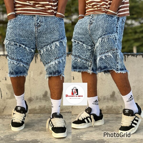 Short en jean déchiré pour homme
