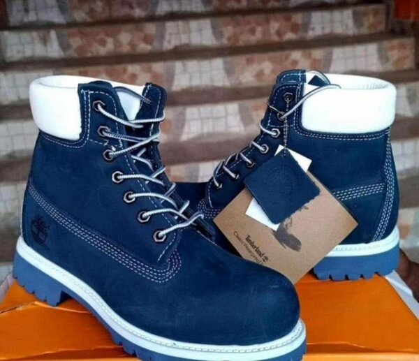 Bottes en cuir bleu pour hommes